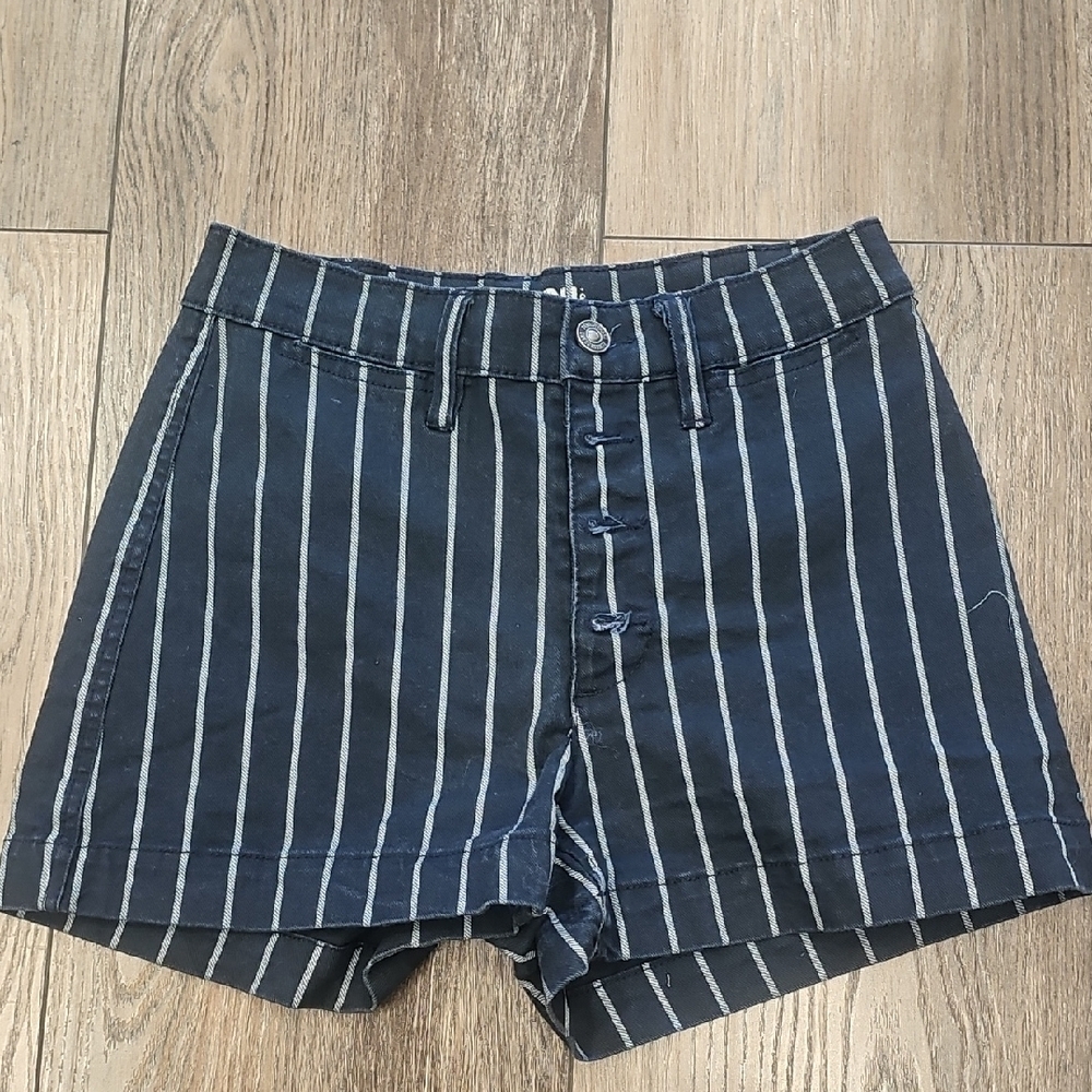 Rewash, High Waist, Striped, Shorts, Casual, Travel, Office, School, Summer